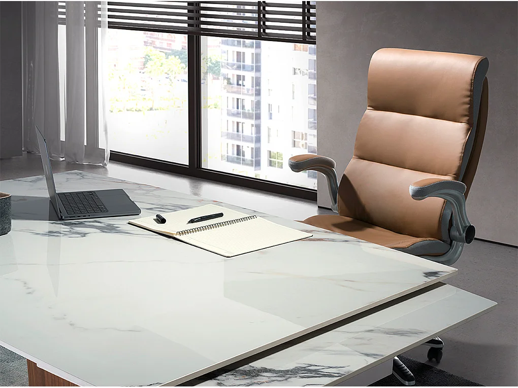 Cadeira de escritório giratória em couro sintético castanho 4141 ANGEL CERDA