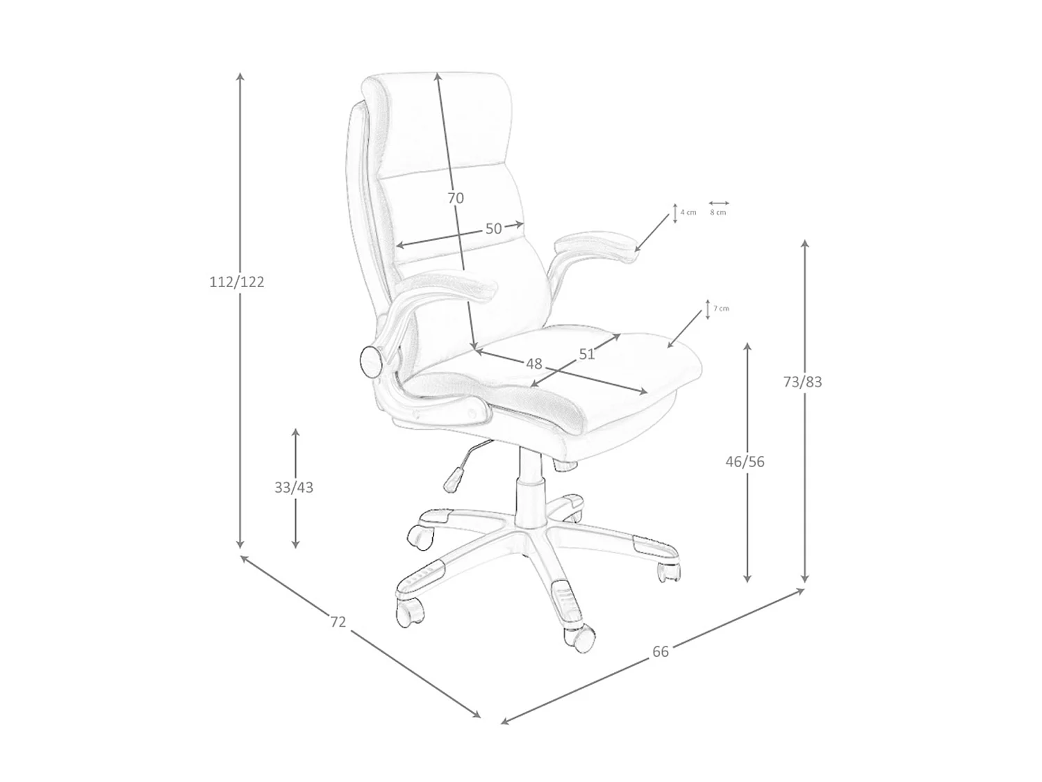 Brown leatherette swivel office chair 4141 ANGEL CERDA