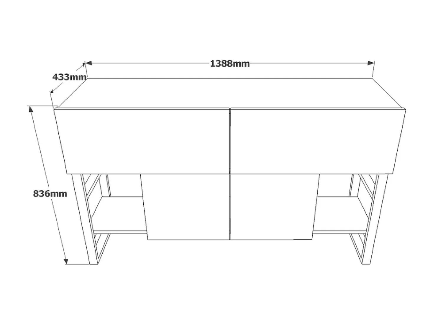 Consola con almacenaje de estilo industrial TARI