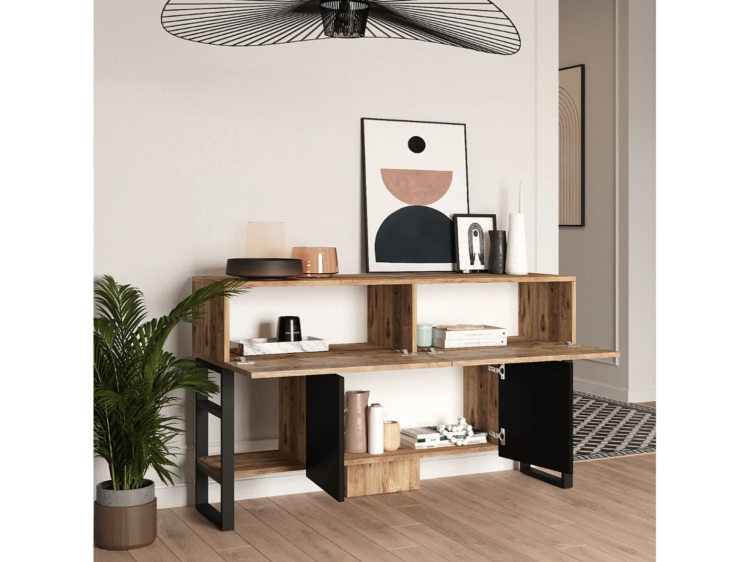 Console avec rangements style industriel TARI