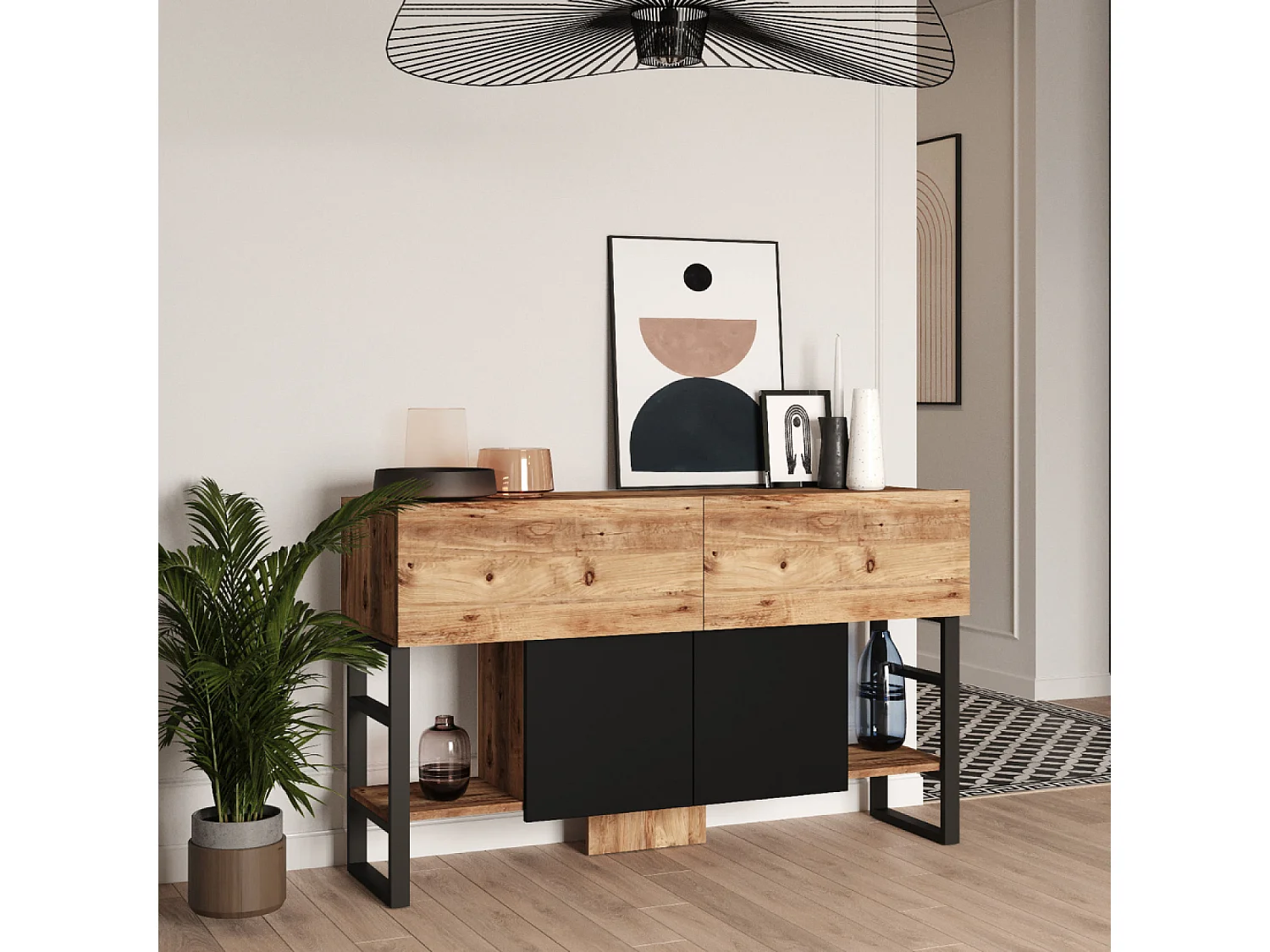Console avec rangements style industriel TARI