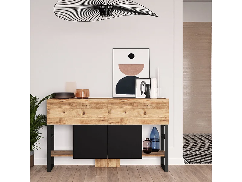 Console avec rangements style industriel TARI