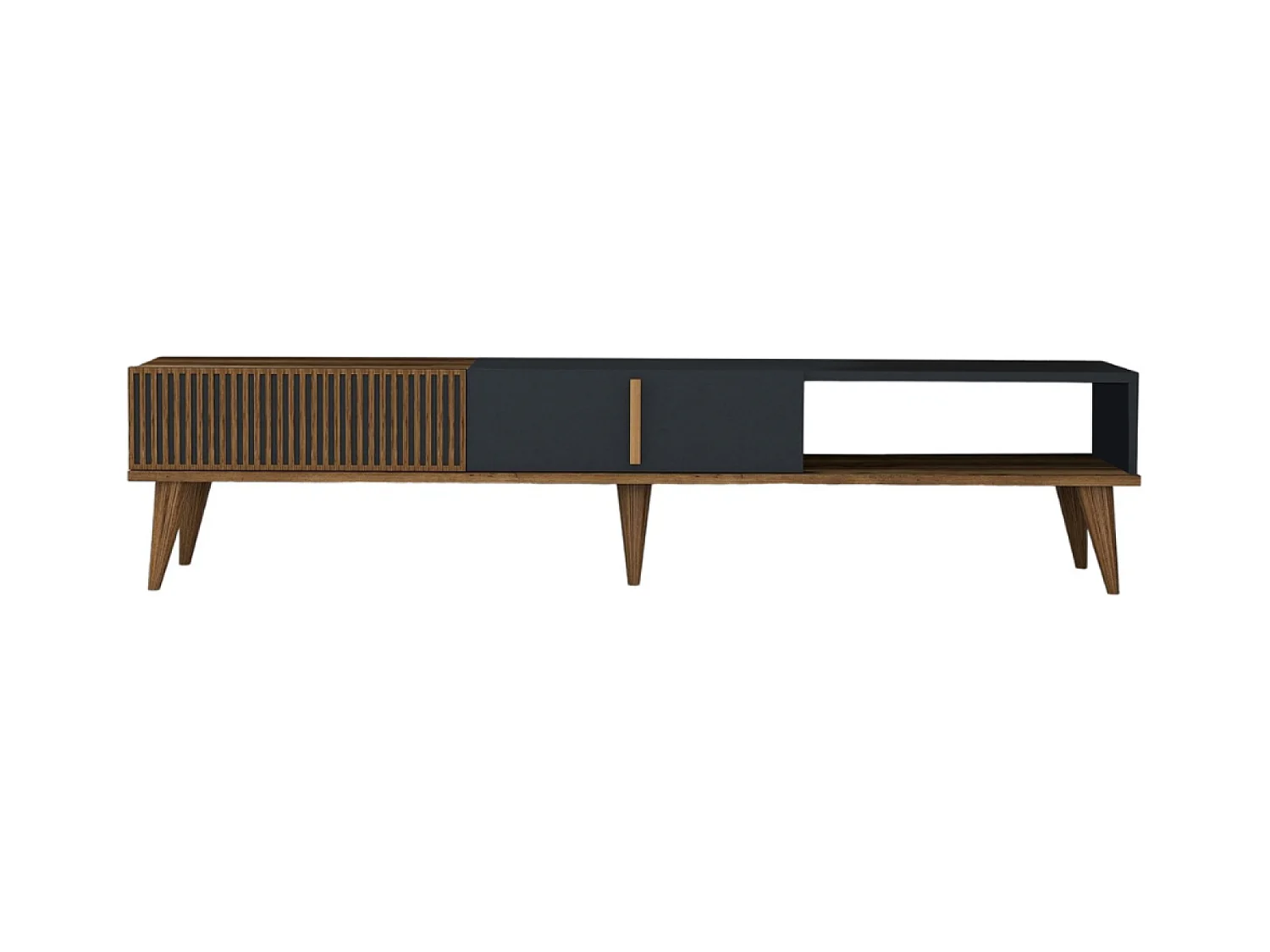 Meuble TV design bois et anthracite 180 cm NOLA