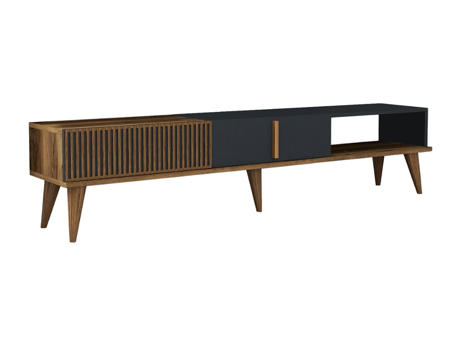 Mueble TV diseño madera y carbón 180 cm NOLA