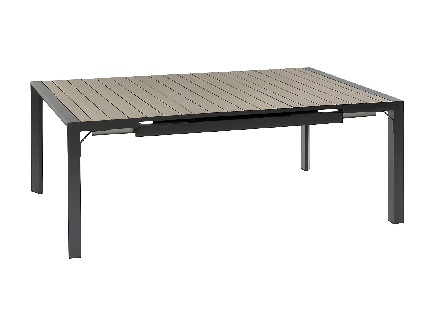 Table de jardin extensible carrée Evasion seigle et graphite Hespéride