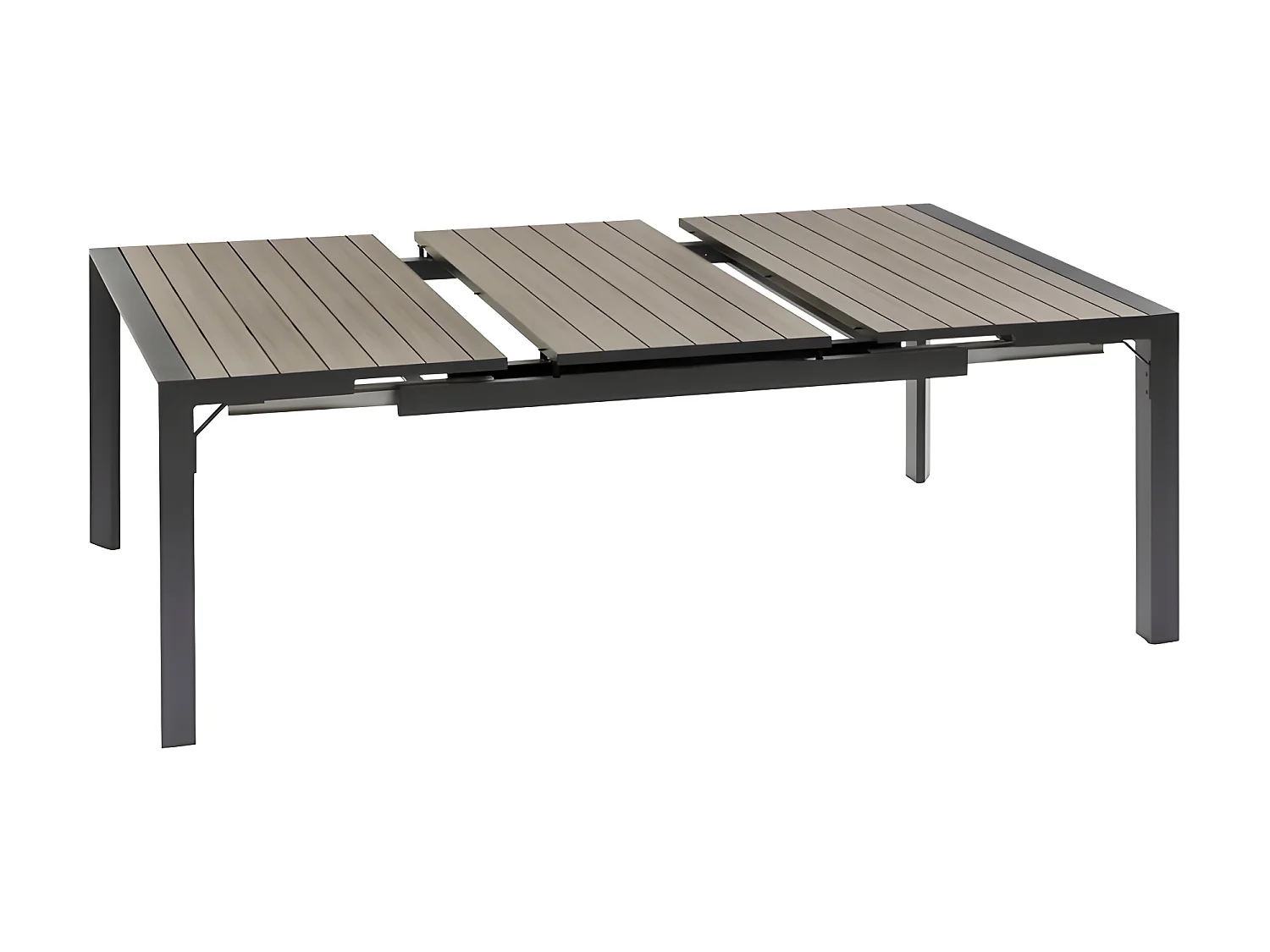 Table de jardin extensible carrée Evasion seigle et graphite Hespéride