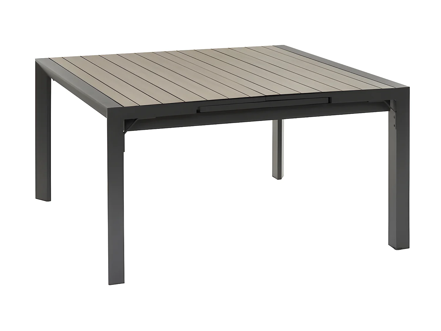 Table de jardin extensible carrée Evasion seigle et graphite Hespéride