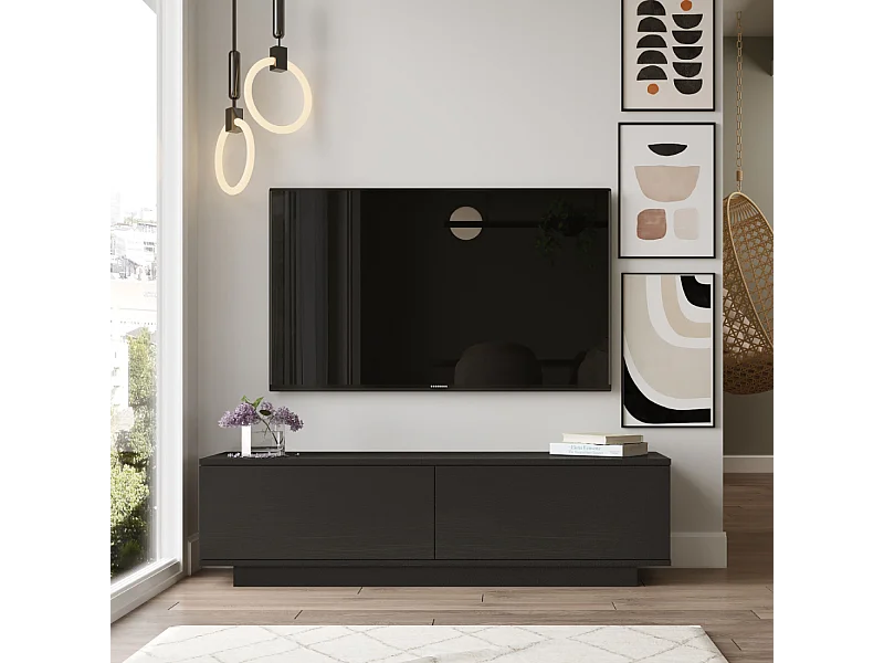 Meuble TV design noir 140cm MELI