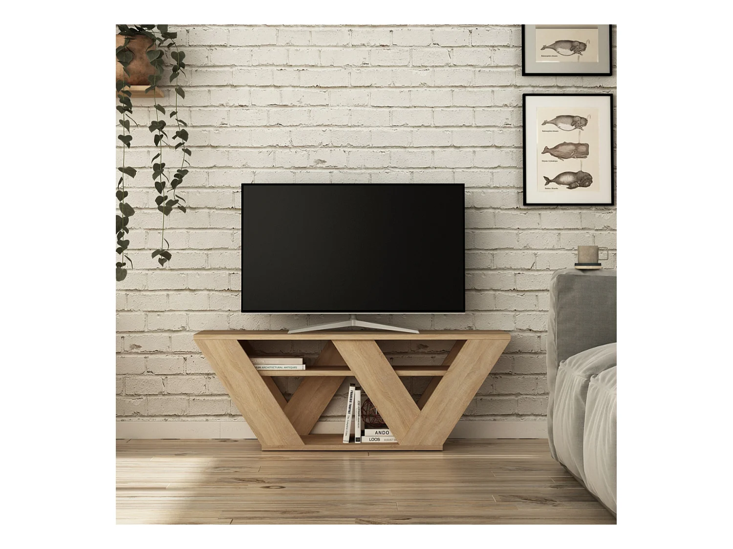 Meuble TV design en bois 110 cm NOLI