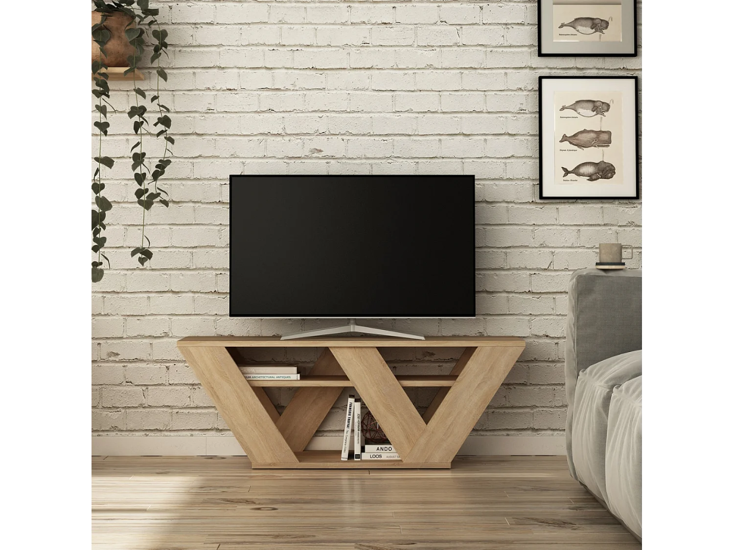 Meuble TV design en bois 110 cm NOLI