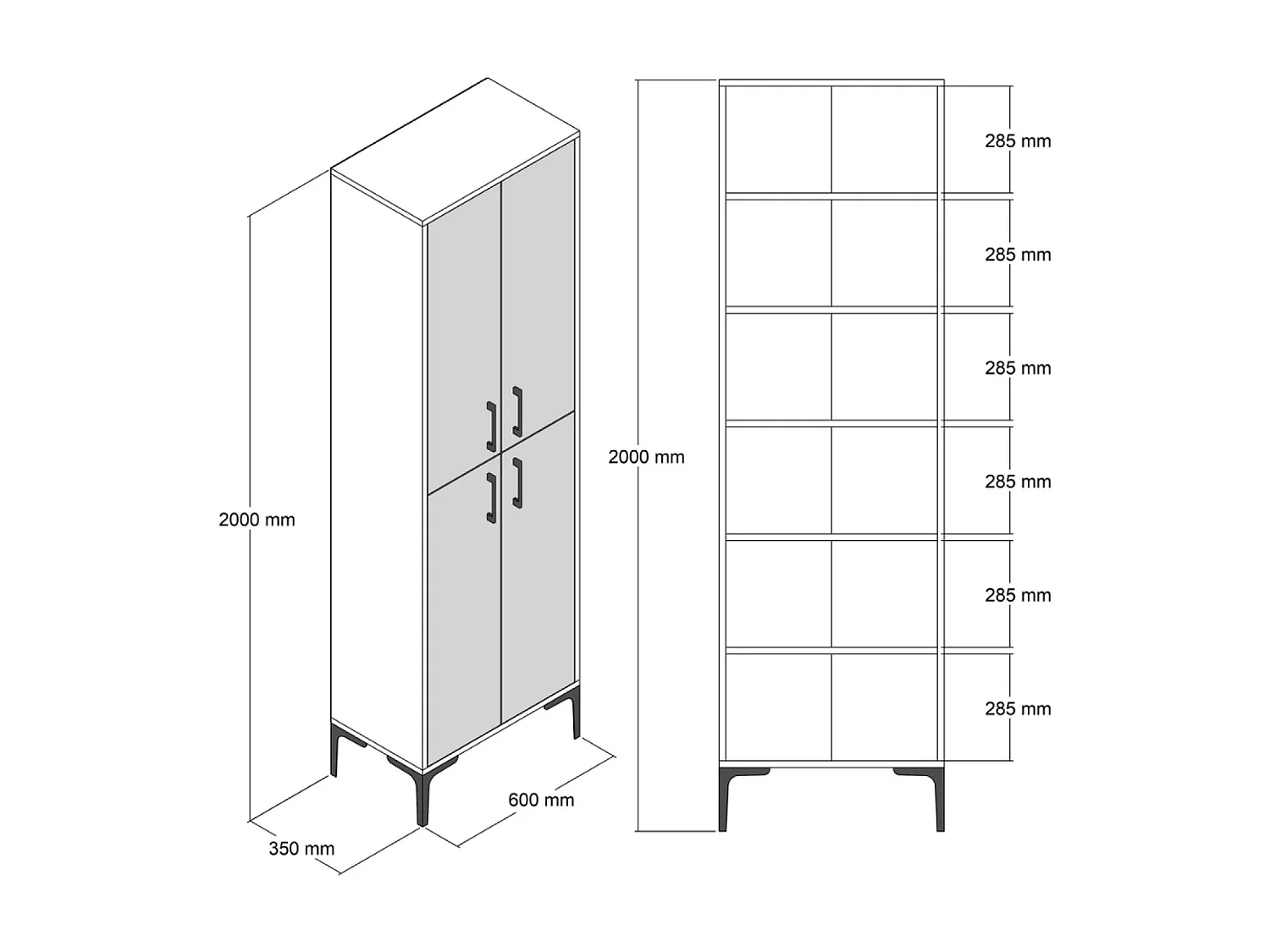 Colonne de rangement bois et gris YANKA