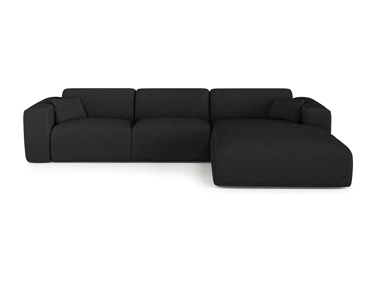 Canapé angle droit convertible 5 places bouclette anthracite foncé MYRA