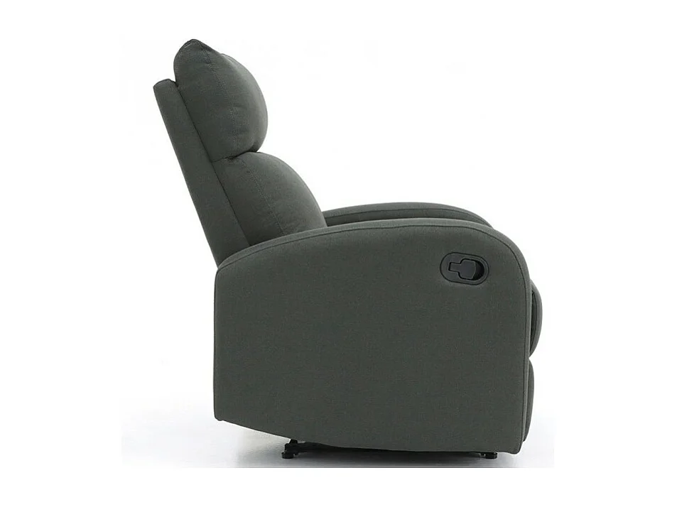 Relaxfauteuil ERA manueel verstelbaar in PU materiaal, grijs, een uitzonderlijke fauteuil