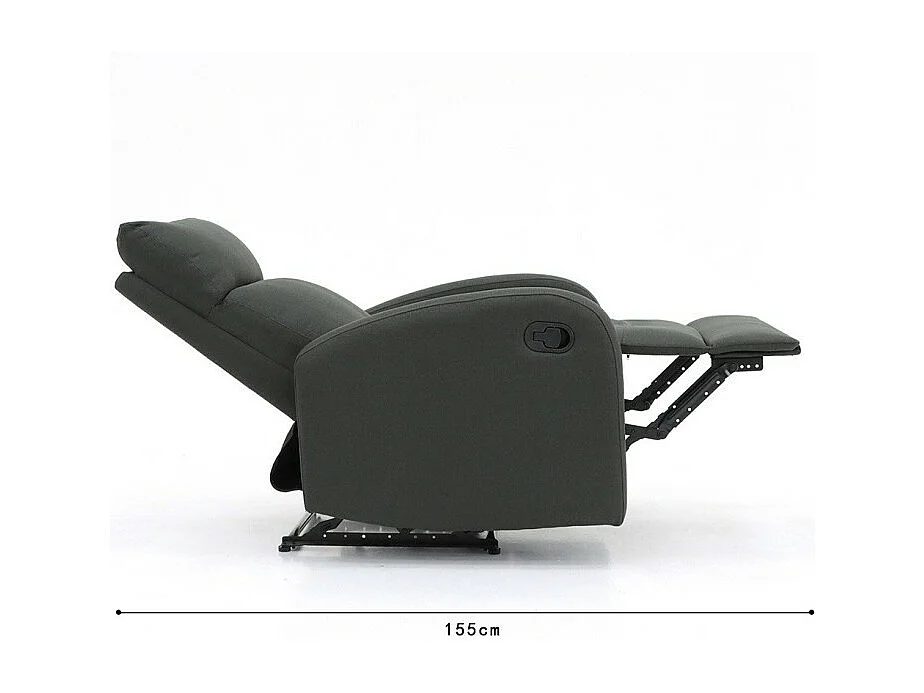 Fauteuil relax ERA relevable manuellement matière PU couleur gris, un fauteuil d'exception