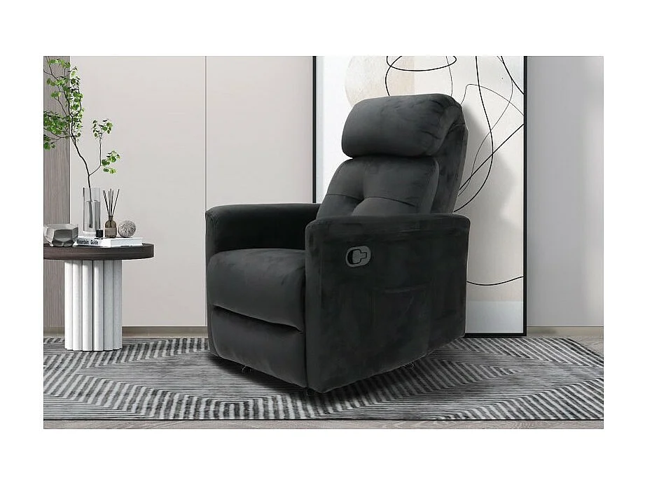Handmatig verstelbare relaxfauteuil VENISE in de kleur zwart