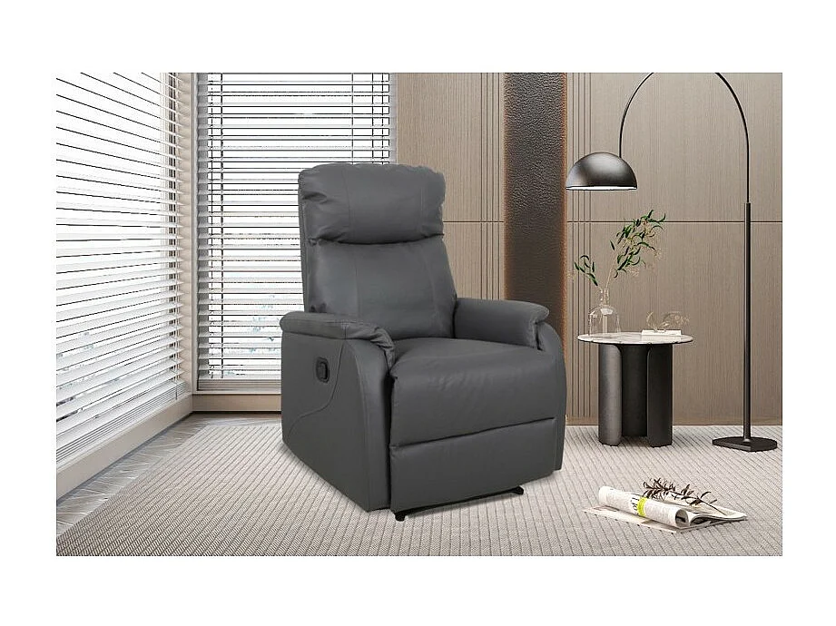 Manueel verstelbare relaxfauteuil BERLIN in grijze kleur