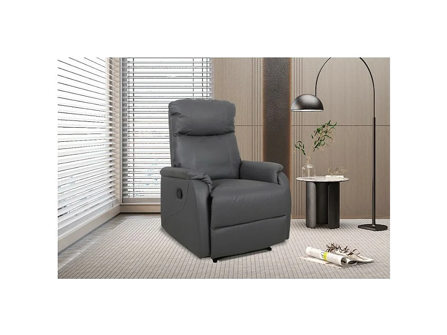 Manueel verstelbare relaxfauteuil BERLIN in grijze kleur