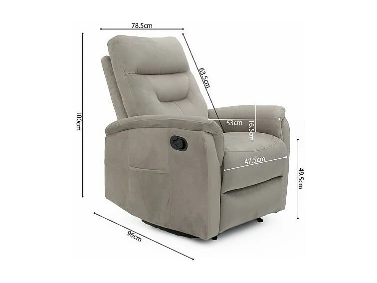Fauteuil relaxation relevable manuellement PARIS – Coloris beige – Confort et élégance