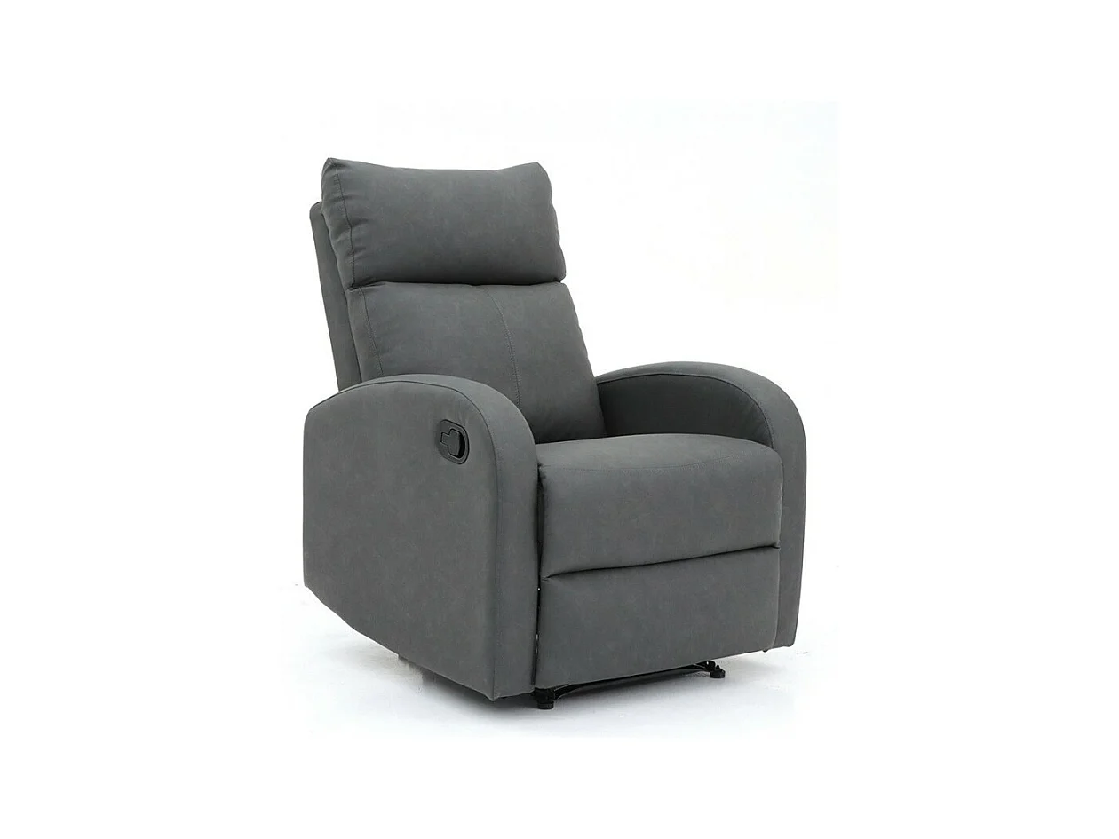 Relaxfauteuil ERA manueel verstelbaar in PU materiaal, kleur zwart, een uitzonderlijke fauteuil