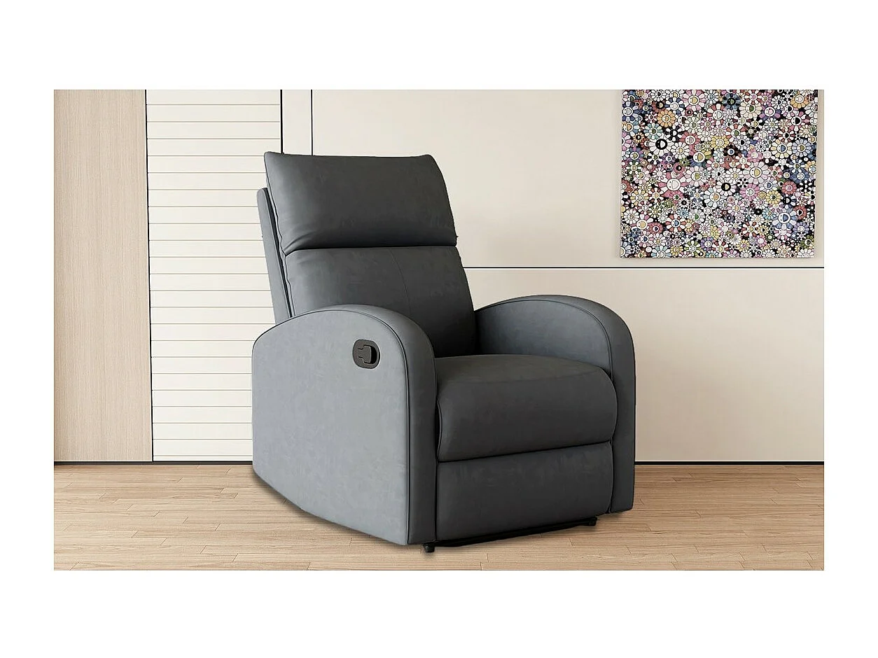 Fauteuil relax ERA relevable manuellement matière PU couleur noir, un fauteuil d'exception