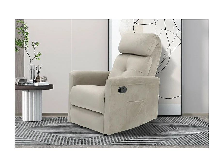 Fauteuil relaxation relevable manuellement VENISE coloris beige