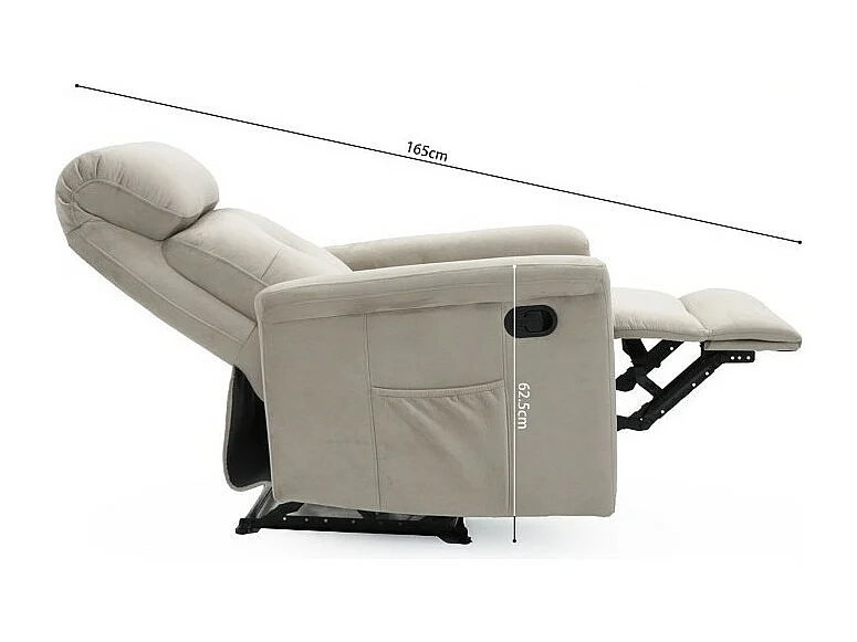 Fauteuil relaxation relevable manuellement VENISE coloris beige