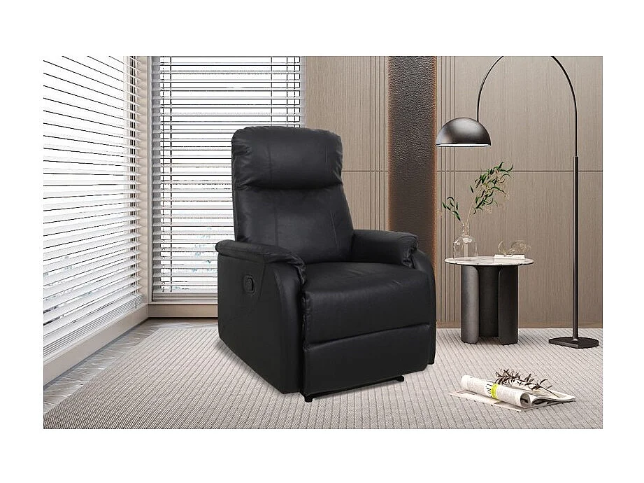 Handmatig verstelbare relaxfauteuil BERLIN in de kleur zwart