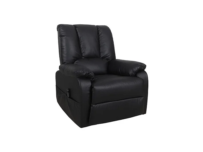 Elektrische relaxfauteuil TAIWAN in zwart PU lederlook