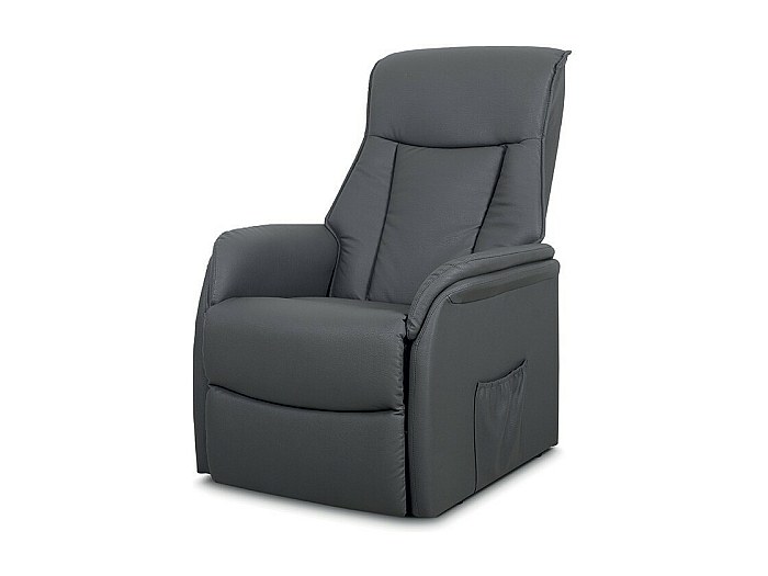 Mendler Lincoln Poltrona Relax In Tessuto Grigio Scuro - Imbottita E Regolabile Fino A Posizione Sdraio