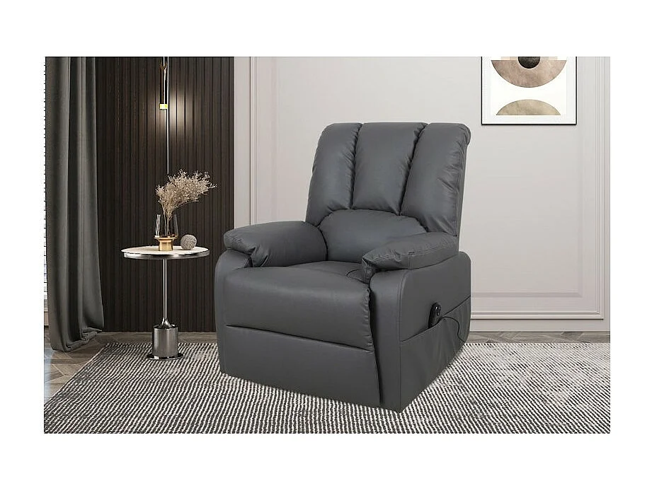 Fauteuil relax électrique TAIWAN simili gris PU
