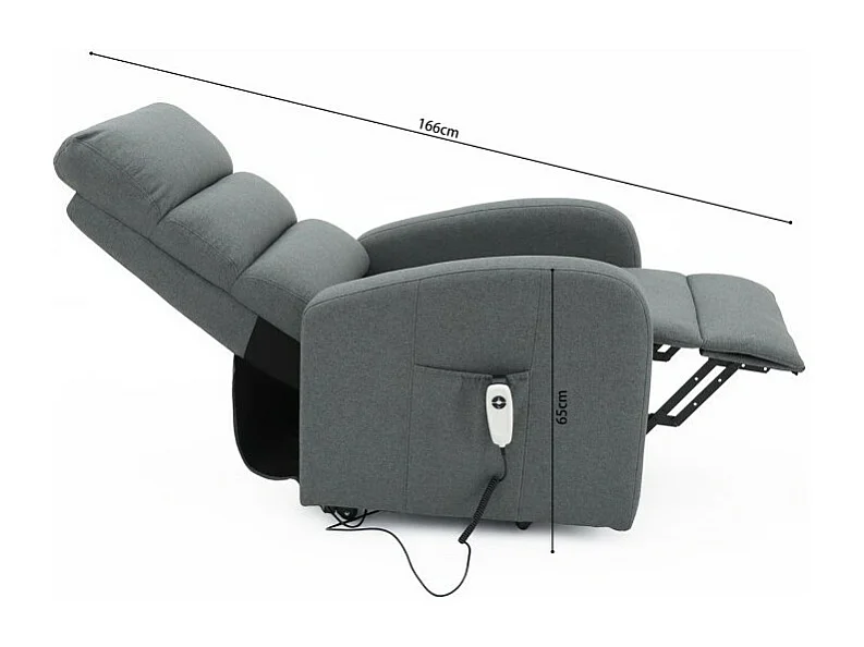 Fauteuil relax electrique SYDNEY Tissu Gris Foncé