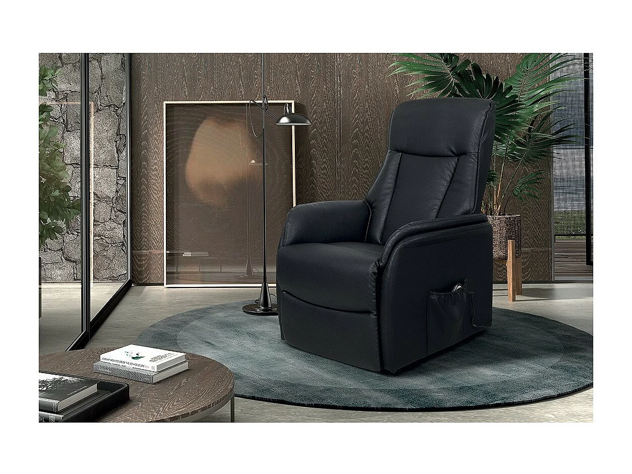 Elektrische relaxfauteuil JUAN in de kleur zwart