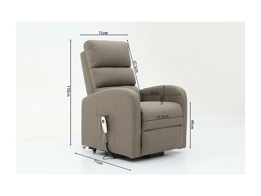Elektrischer Relaxsessel SYDNEY Stoff Taupe