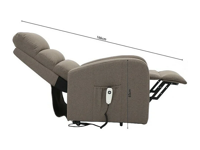 Elektrischer Relaxsessel SYDNEY Stoff Taupe