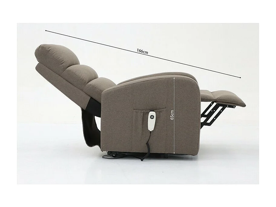 Elektrischer Relaxsessel SYDNEY Stoff Taupe