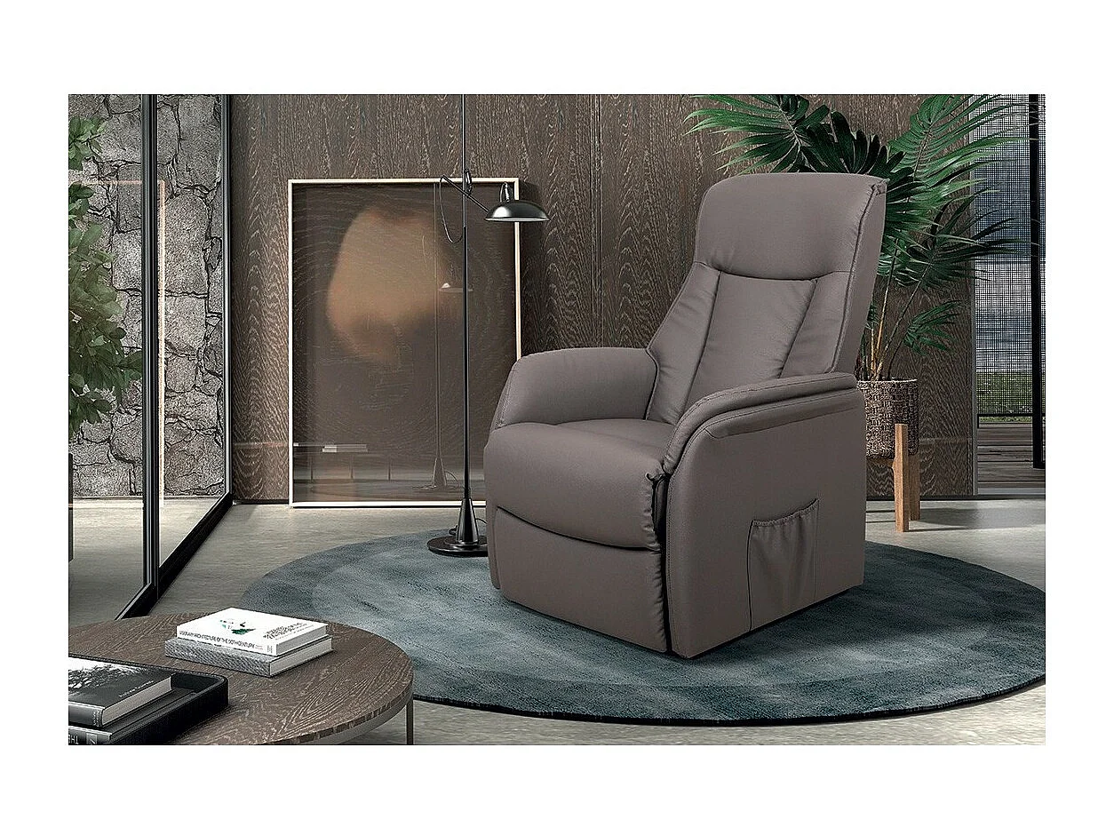 Fauteuil relaxation électrique JUAN coloris taupe