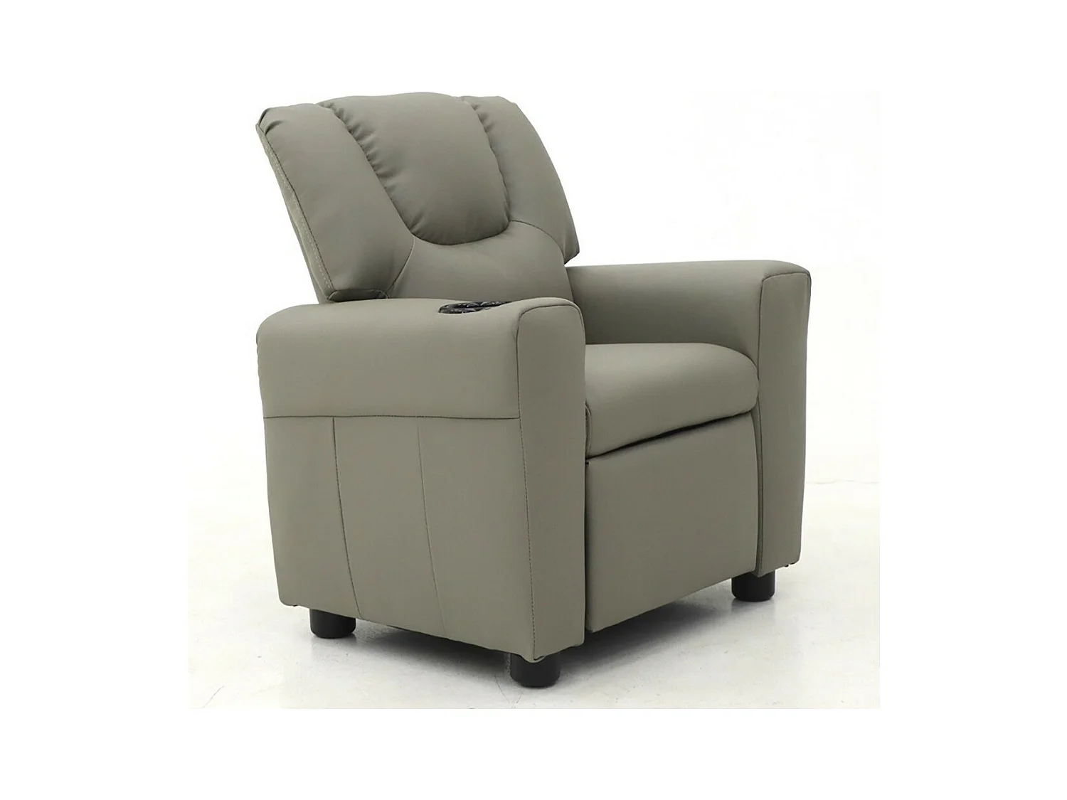 Mini fauteuil relax ITCHI relevable manuellement matière PU couleur gris.