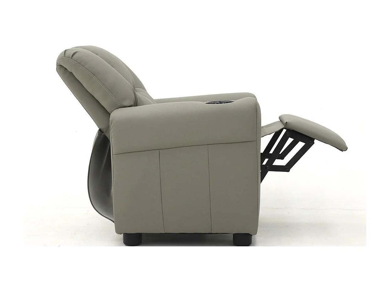 Mini relaxfauteuil ITCHI handmatig verstelbaar, materiaal PU, kleur grijs.
