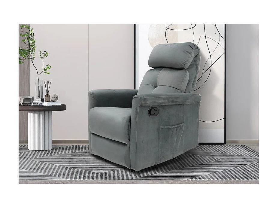 Fauteuil relaxation relevable manuellement VENISE coloris gris