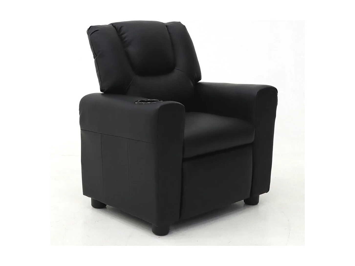 Mini relaxfauteuil ITCHI handmatig verstelbaar, PU-materiaal, kleur zwart.