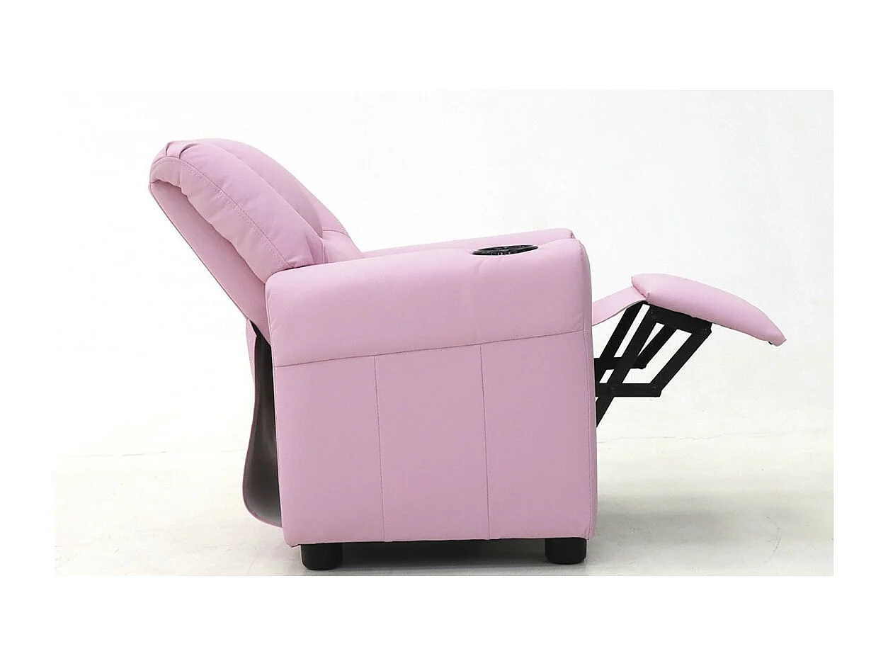 Mini relaxfauteuil ITCHI handmatig verstelbaar, materiaal PU, kleur roze.