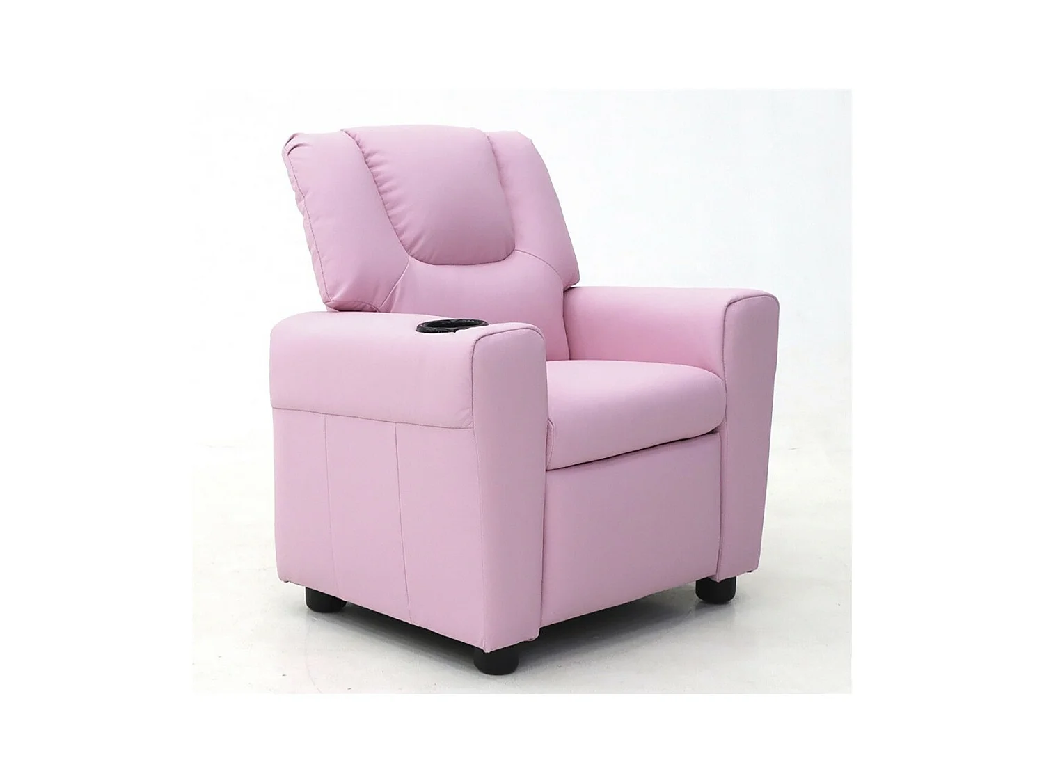 Mini fauteuil relax ITCHI relevable manuellement matière PU couleur rose.