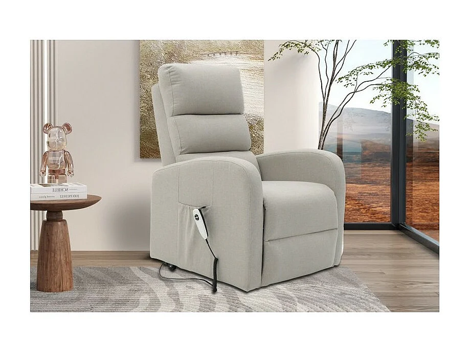 Fauteuil relaxation releveur electrique SYDNEY Tissu Gris clair