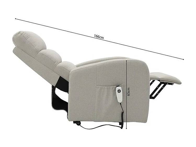 Fauteuil relaxation releveur electrique SYDNEY Tissu Gris clair