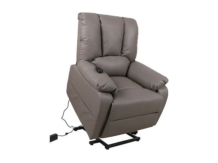 Elektrischer Relaxsessel TAIWAN in Taupe, Kunstleder PU