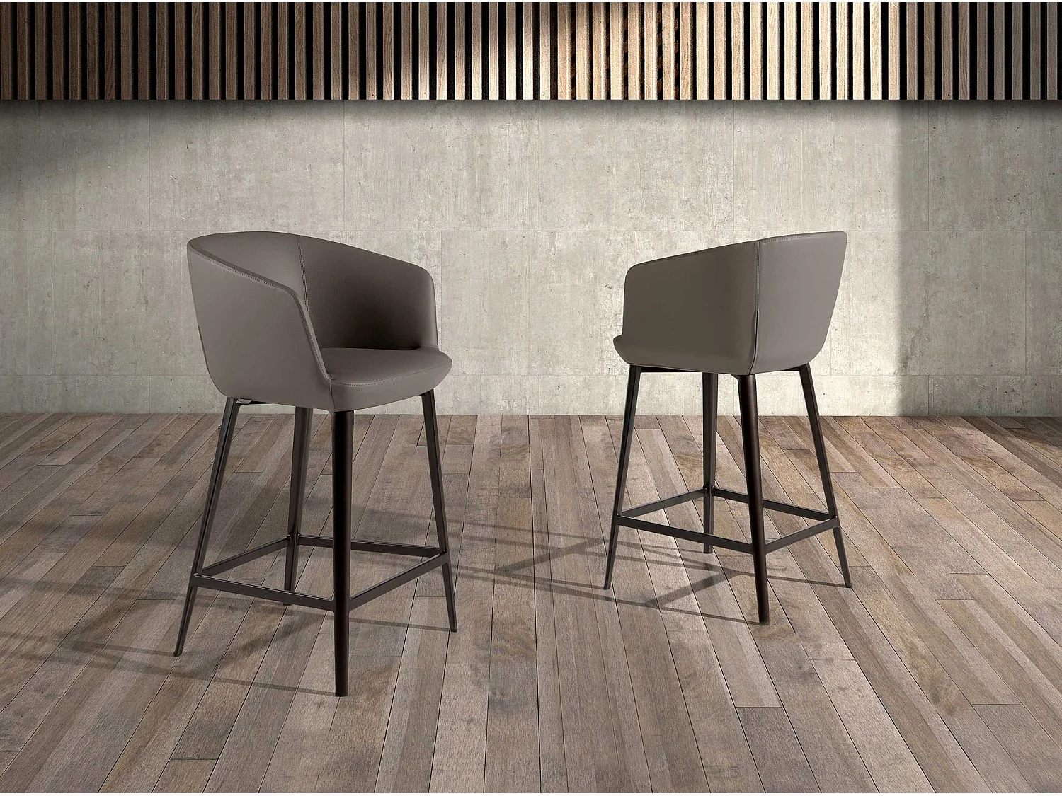 Tabouret en similicuir gris 4134 ANGEL CERDA