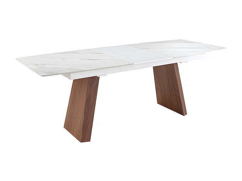 Table à manger à rallonge baril ovale marbre porcelaine 1134 ANGEL CERDA