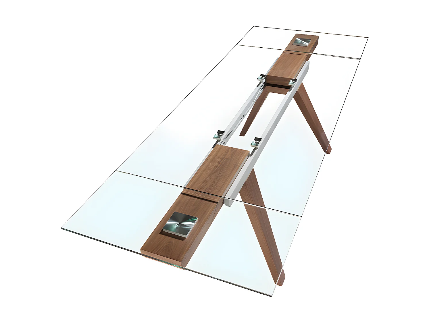 Tavolo da pranzo allungabile rettangolare vetro temperato   1131 ANGEL CERDA