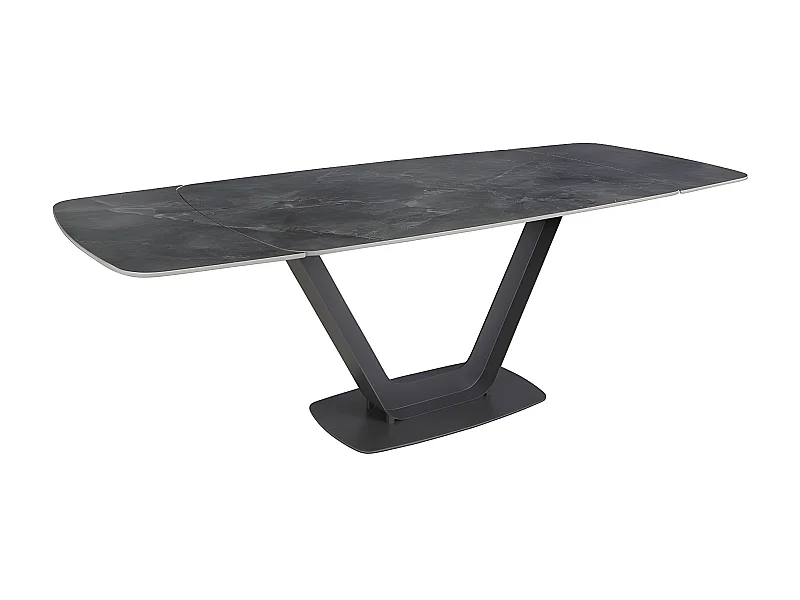 Table à manger à rallonge baril ovale marbre porcelaine 1132 ANGEL CERDA