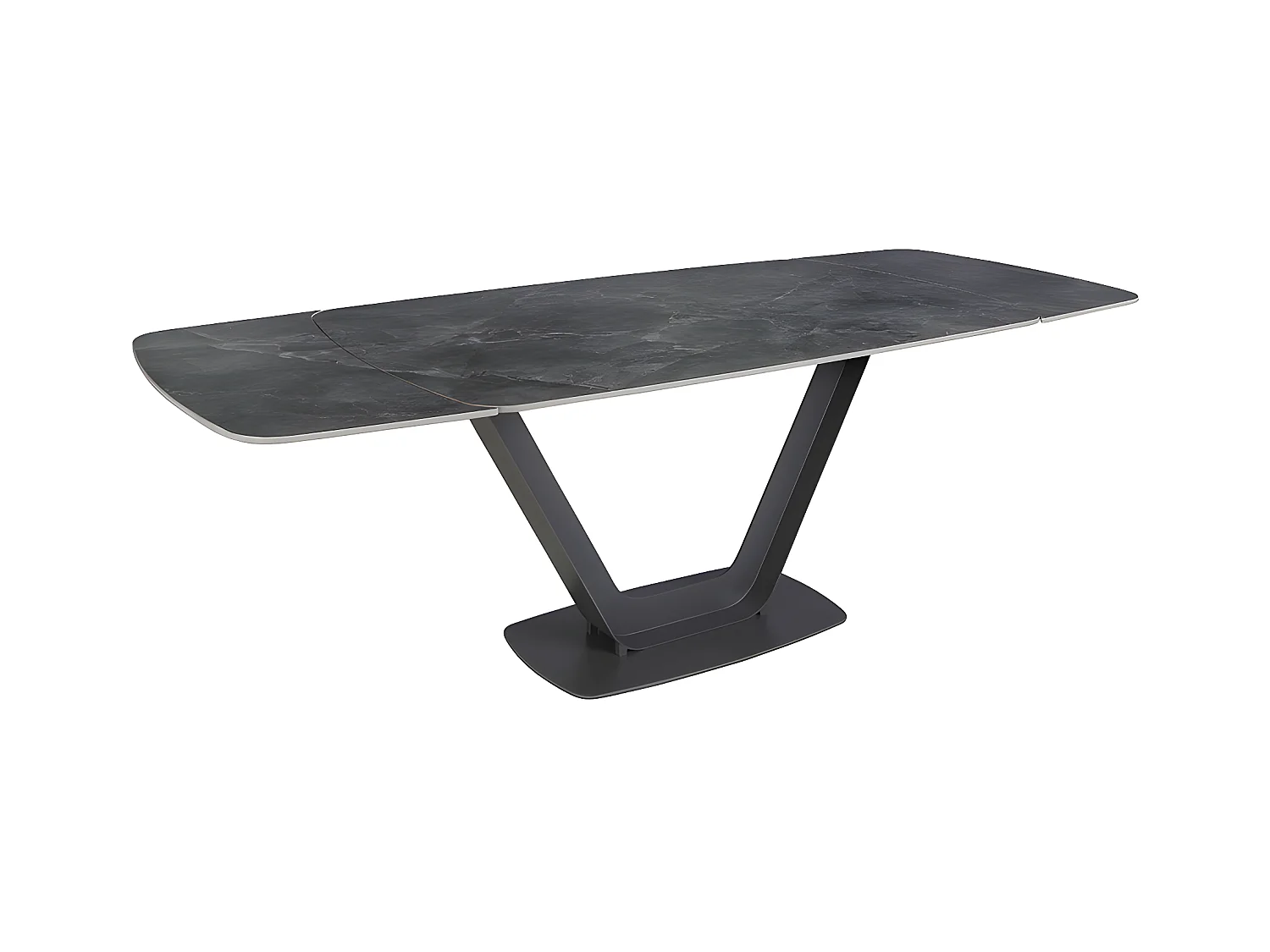 Table à manger à rallonge baril ovale marbre porcelaine 1132 ANGEL CERDA